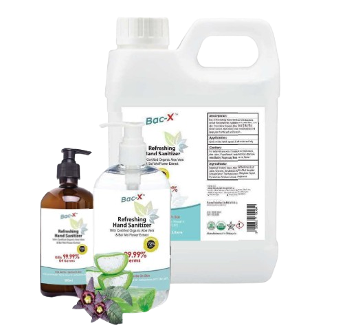 REFRESH HAND SANITIZER CERTIFIED ALOE VERA & BAI WEI FLOWER EXTRACT 500ML
